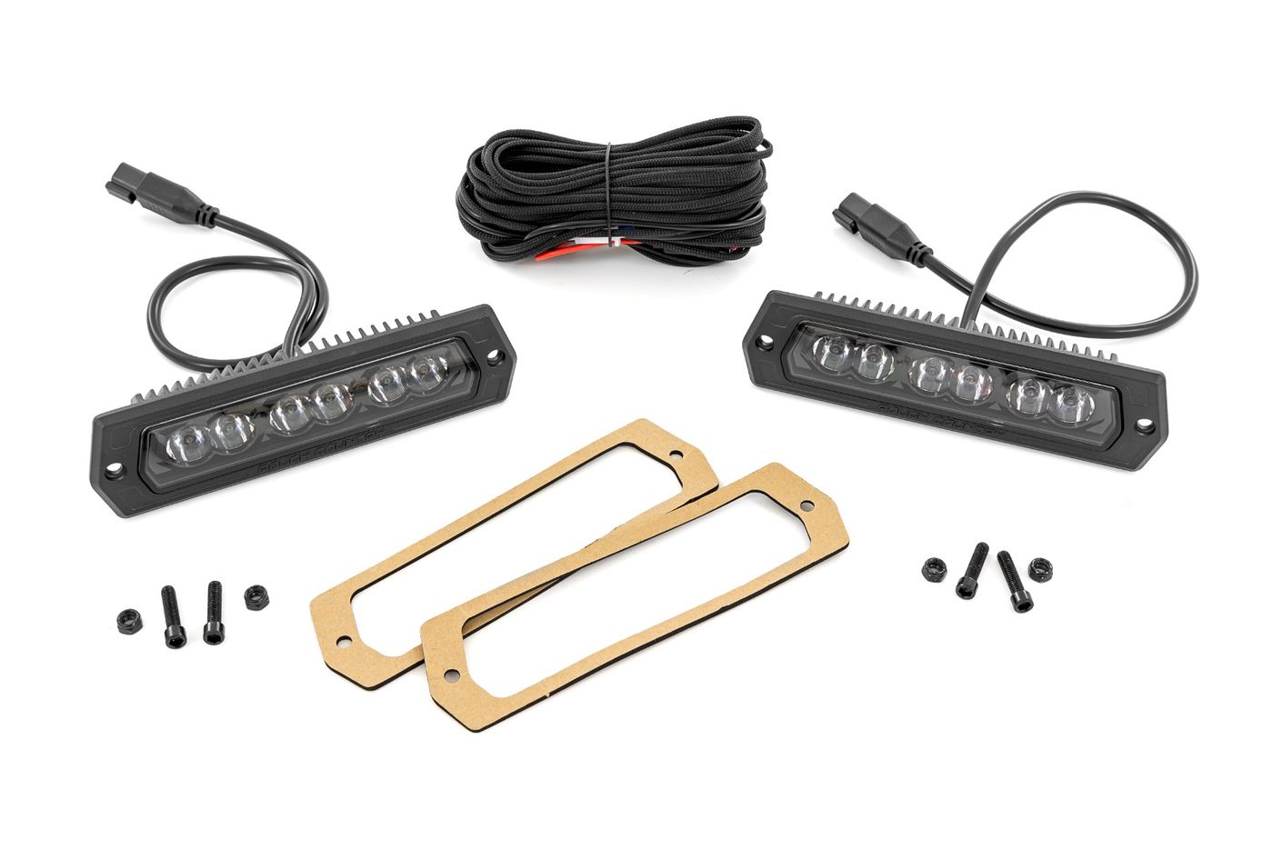 Rough Country 6 Inch Black Series LED Lights | Flush Mount | Pair