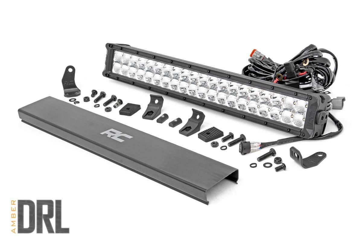 Rough Country 20 Inch Chrome Series LED Light Bar | Dual Row | Amber DRL
