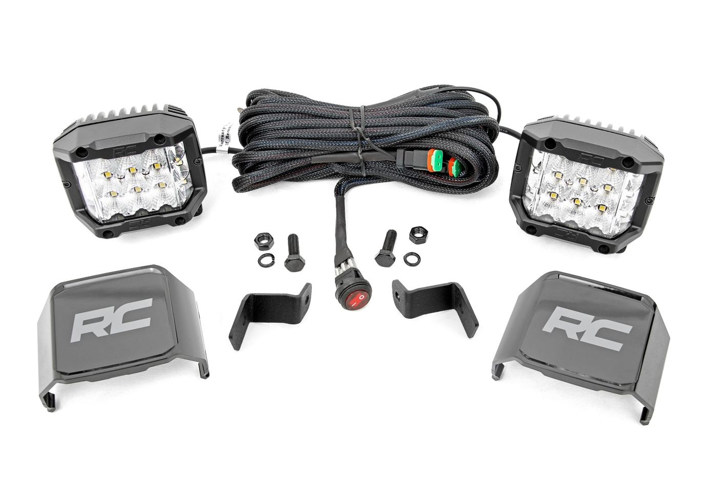 Rough Country LED Light | Ditch Mount | 2" Chrome Pair | Wide Angle | Ford F-150 (15-24)