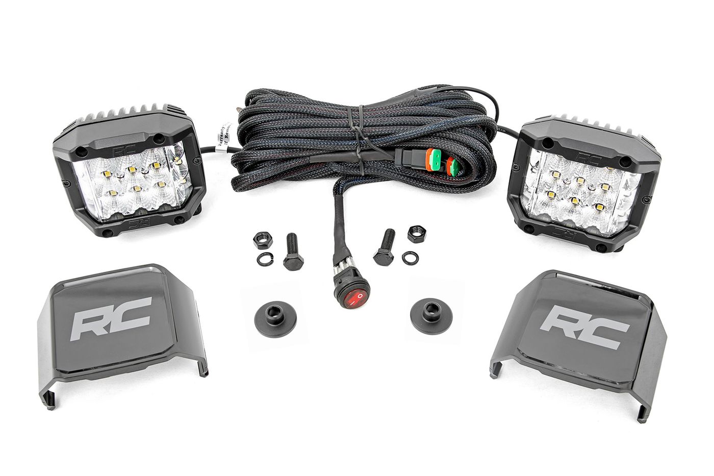 Rough Country LED Light Kit | Ditch Mount | 2" Chrome Pair | Wide | Ford Bronco 4WD (21-26)