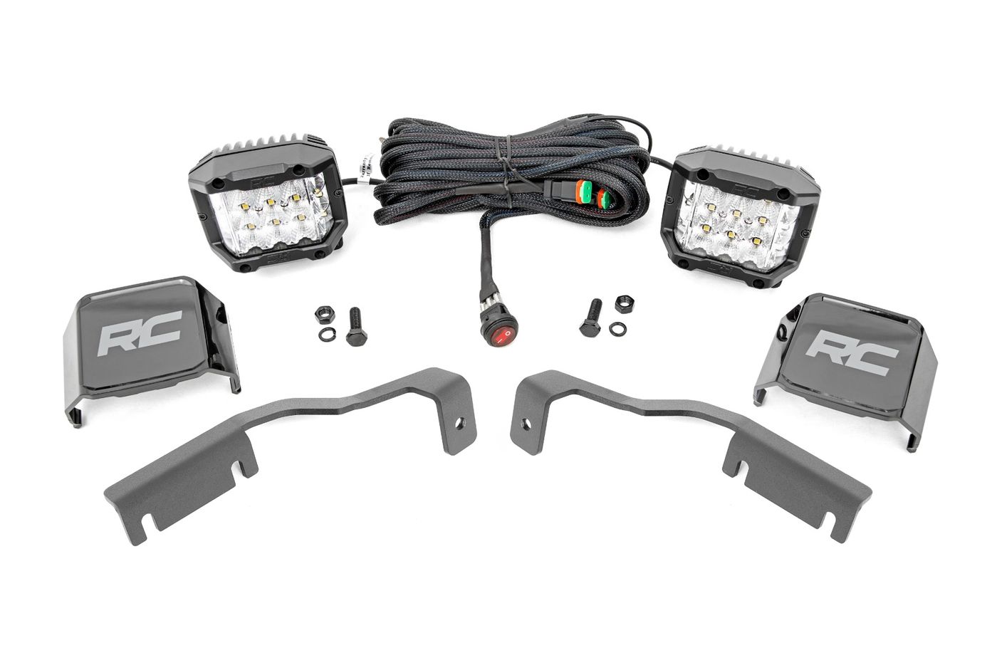 Rough Country LED Light Kit | Ditch Mount | 3" OSRAM | Wide | Nissan Frontier (22-26)