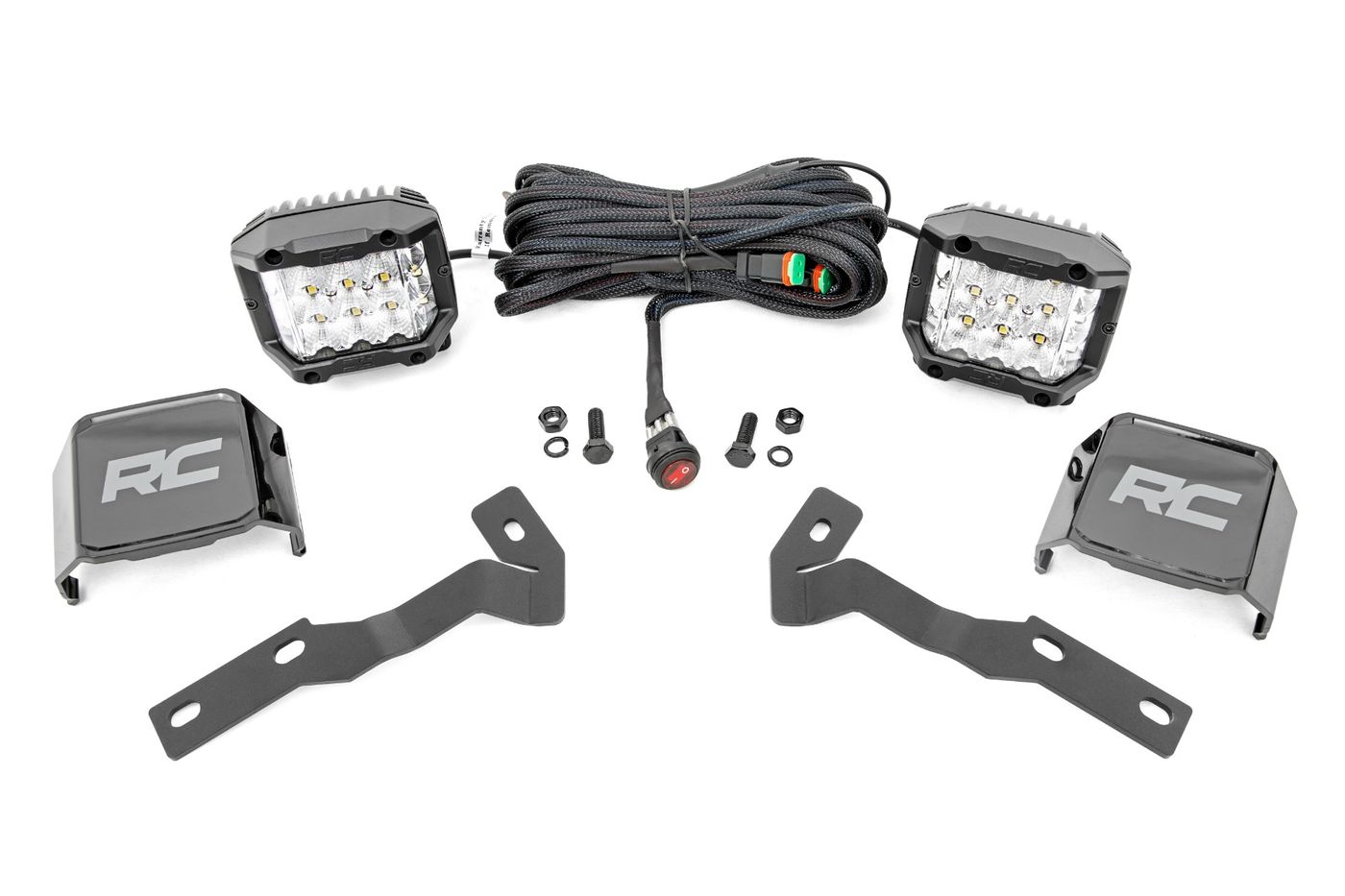 Rough Country LED Light Kit | Ditch Mount | 3" OSRAM | Wide | Toyota Tacoma 2WD/4WD (16-23)