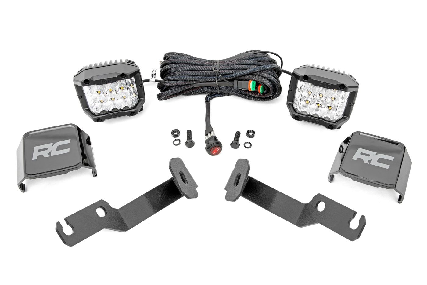 Rough Country LED Light Kit | Ditch Mount | 3" OSRAM | Wide | Toyota Tacoma 2WD/4WD (05-15)