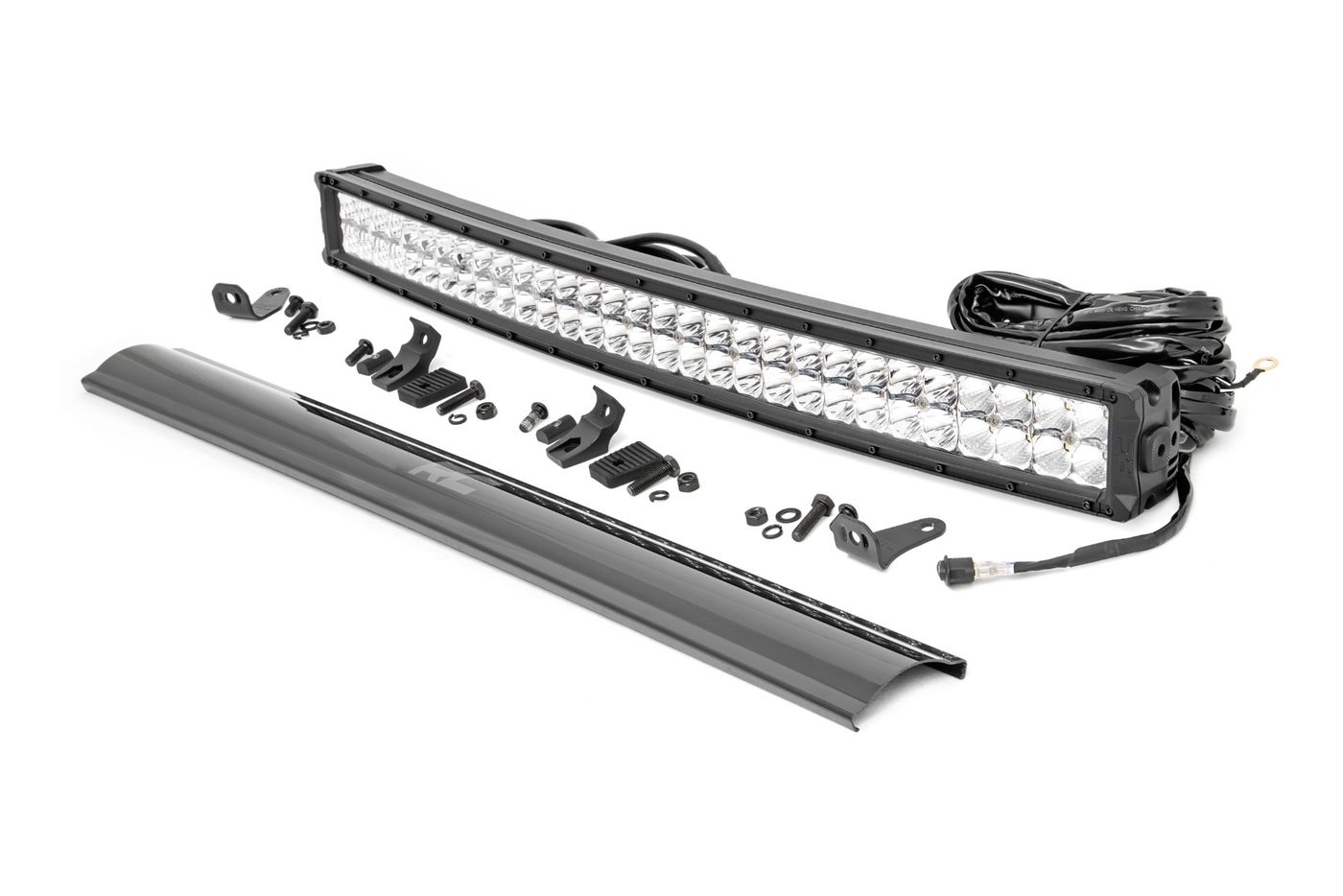 Rough Country 30 Inch Chrome Series LED Light Bar | Curved | Dual Row | Cool White DRL