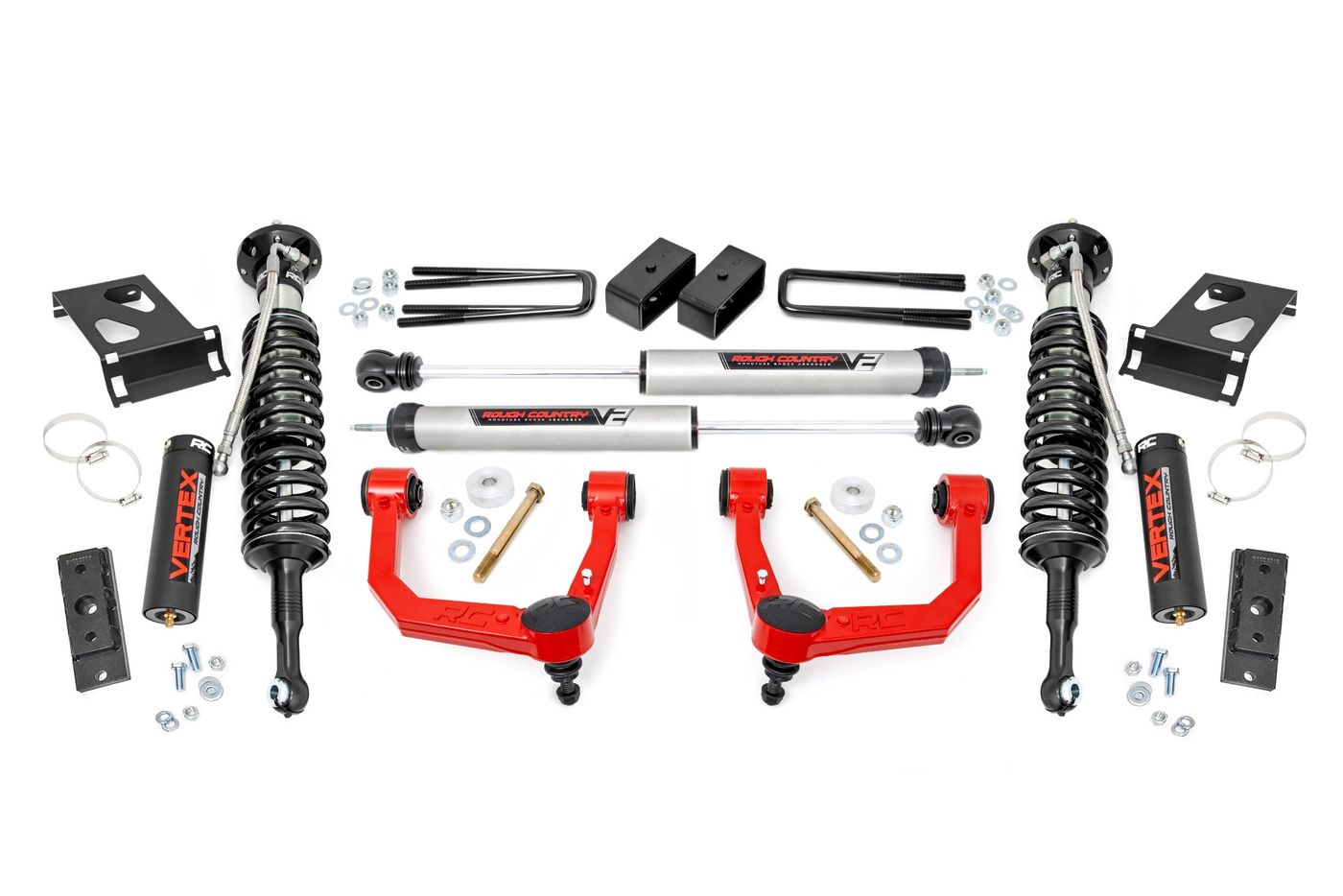 Rough Country 3.5 Inch Lift Kit | Red UCA | Vertex/V2 | Toyota Tacoma 2WD/4WD (2005-2023)