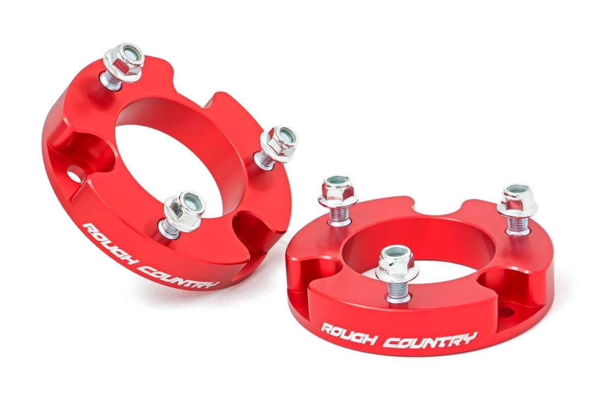Rough Country 2 Inch Leveling Kit | Aluminum | Red | Toyota Tacoma 2WD/4WD (2005-2023)