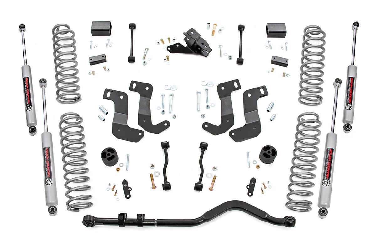 Rough Country 3.5 Inch Lift Kit | C/A Drop | 4-Door | EcoDiesel | Jeep Wrangler Unlimited (20-23)