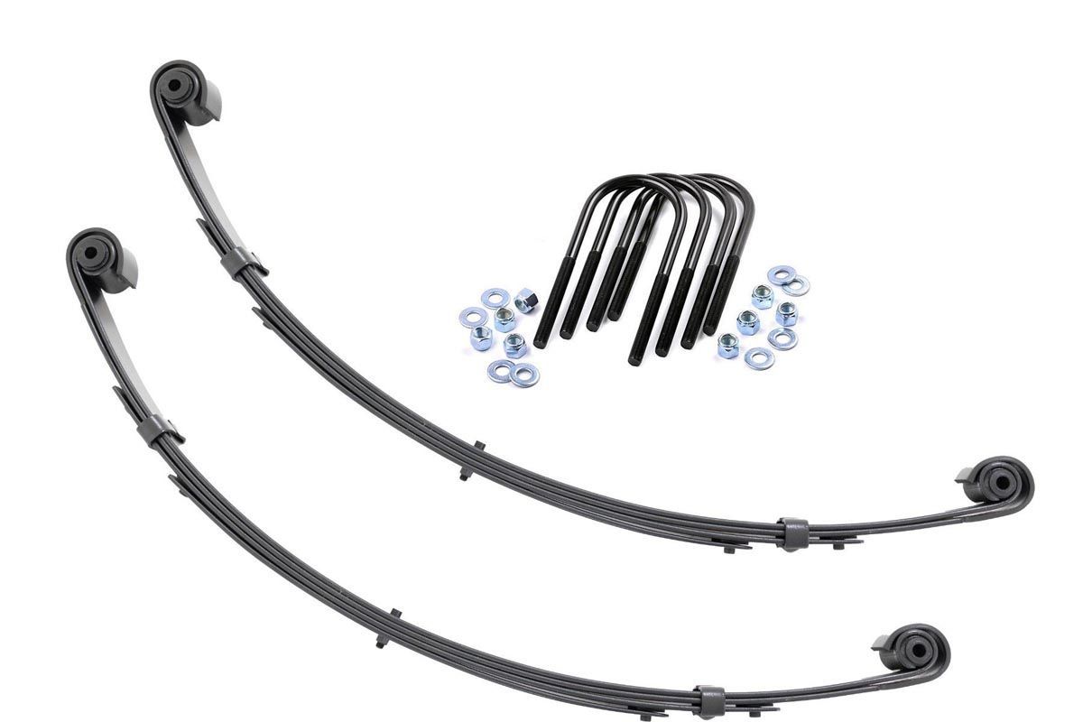 Rough Country Front Leaf Springs | Military Wrap | 4" Lift| Pair | Jeep Wrangler YJ (87-95)