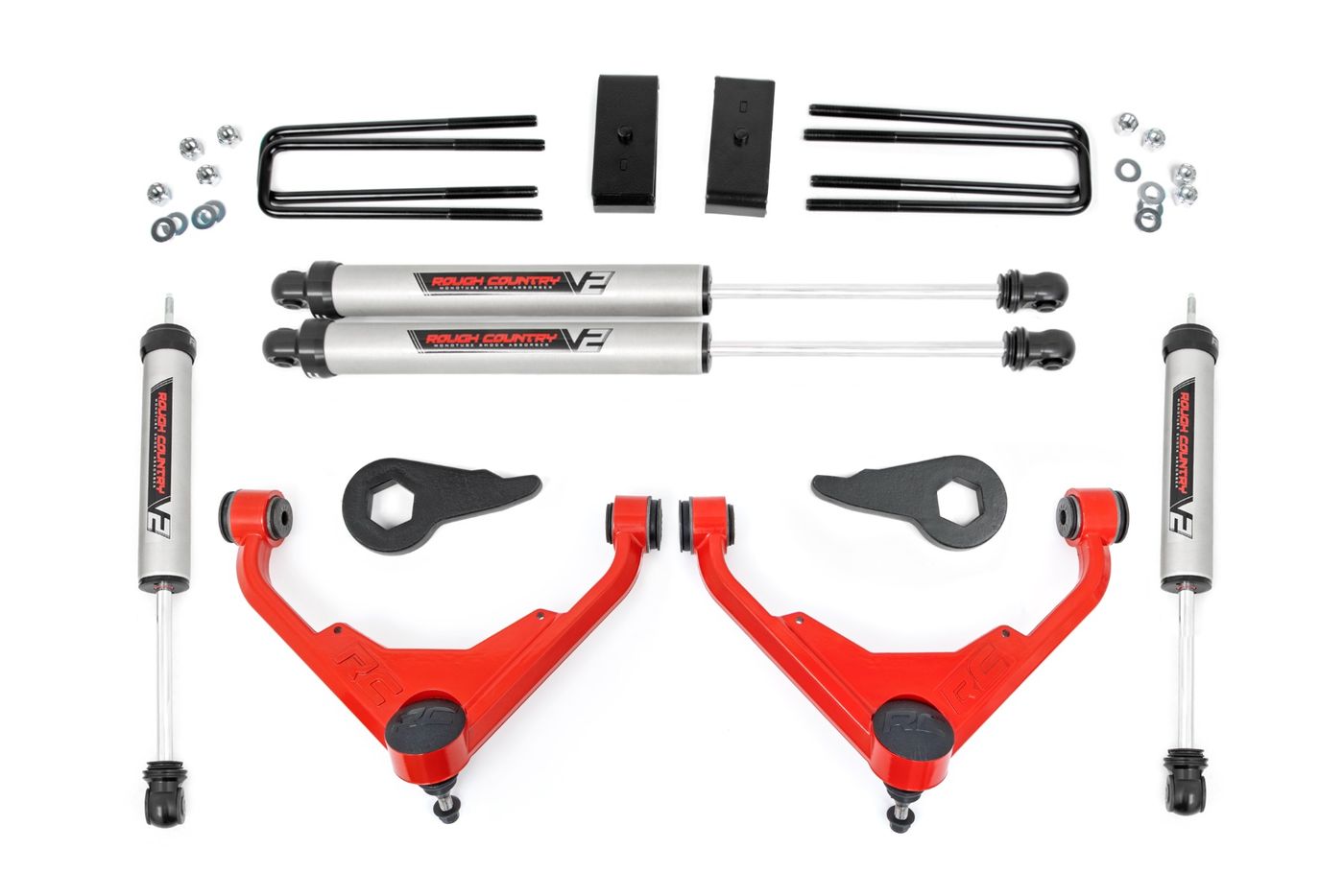 Rough Country 3 Inch Lift Kit | V2 | FK/FF | Chevy/GMC 2500HD/3500HD/Suburban 2500/Yukon XL 2500 (01-10)