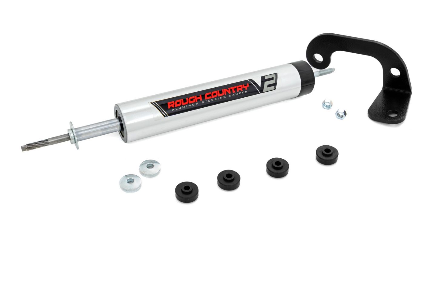 Rough Country V2 Steering Stabilizer | 8-lug Only | 6 Inch Lift | Chevy C2500/K2500 C3500/K3500 Truck (88-00)