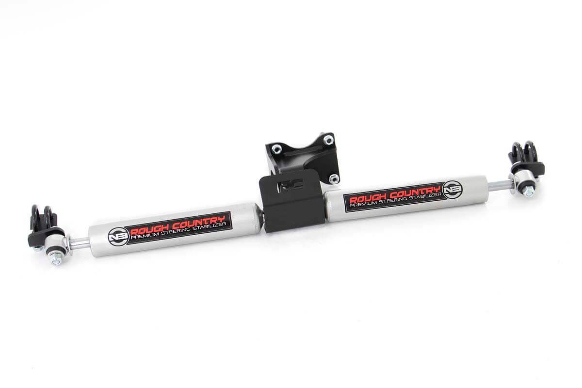Rough Country N3 Steering Stabilizer | Dual | 2-8 Inch Lift | Jeep Wrangler JK/Wrangler Unlimited (07-18)