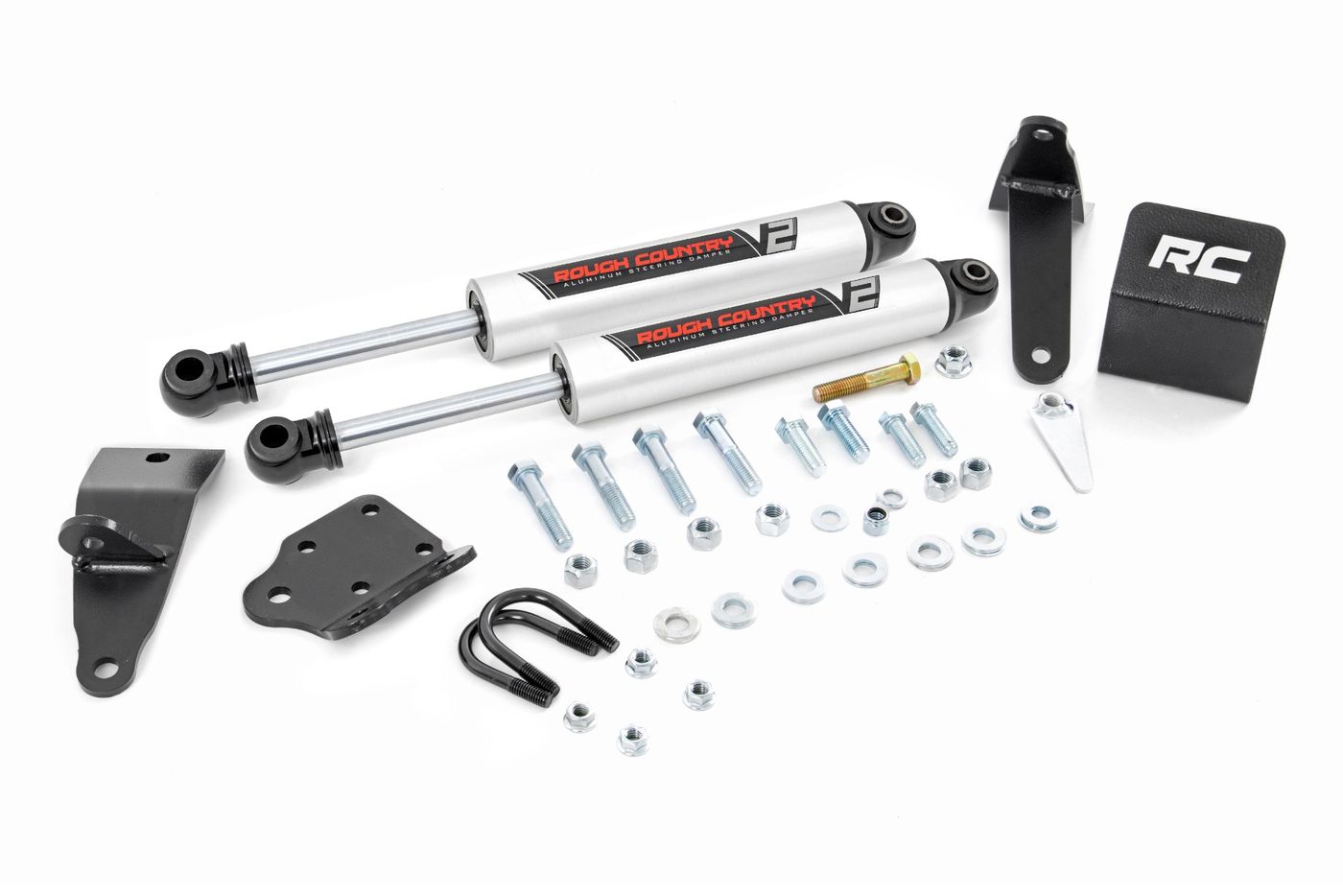 Rough Country V2 Steering Stabilizer | Dual | 2-8 Inch Lift | Ram 2500 (03-13)/3500 (11-12)