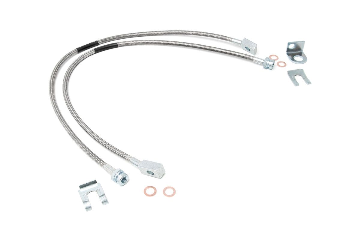 Rough Country Brake Lines | Stainless | FR | 4-6" Lift | Jeep Cherokee XJ/Wrangler TJ/Wrangler Unlimited