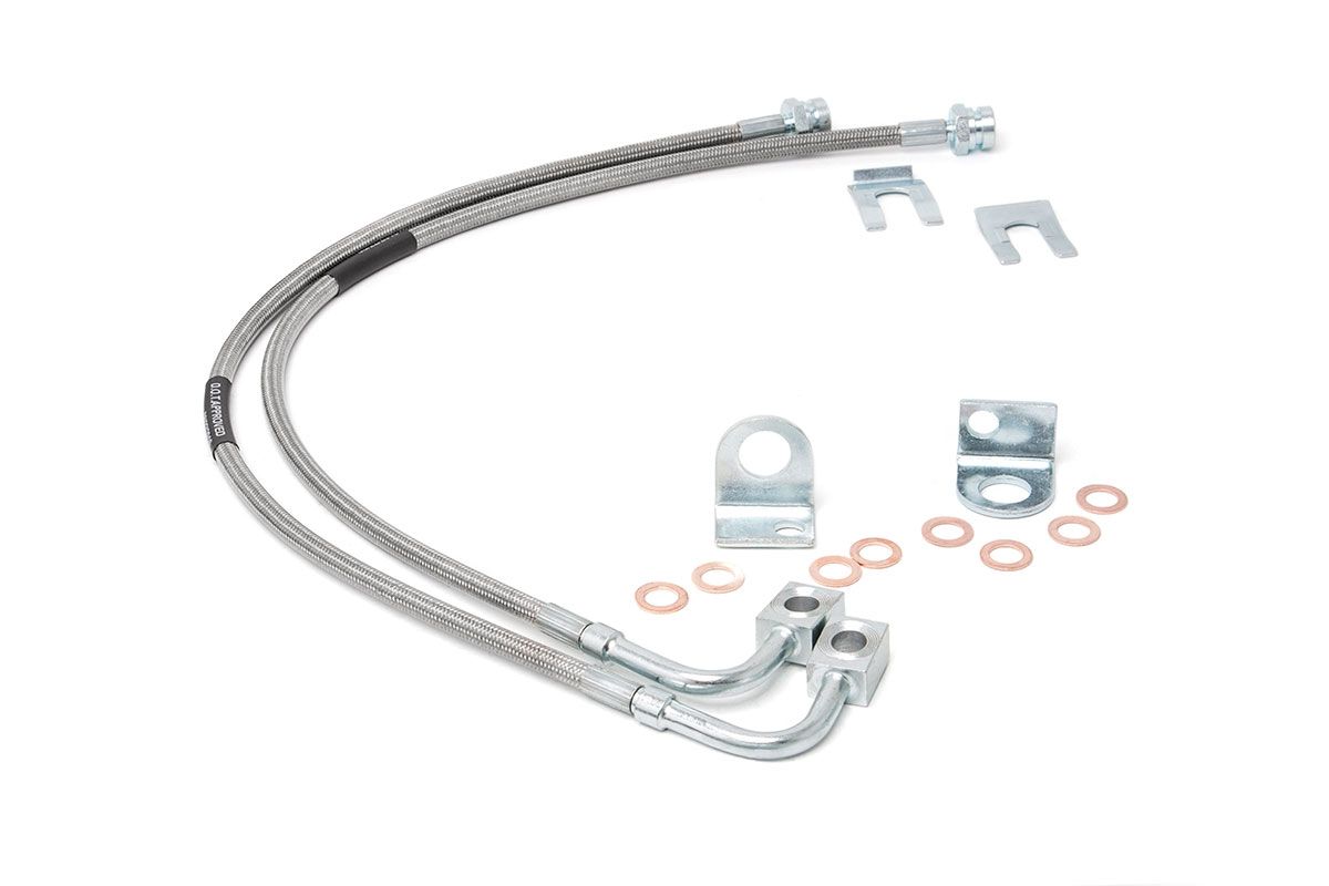 Rough Country Brake Lines | Stainless | Rear | 4-6 Inch Lift | Jeep Wrangler JK/Wrangler Unlimited (07-18)