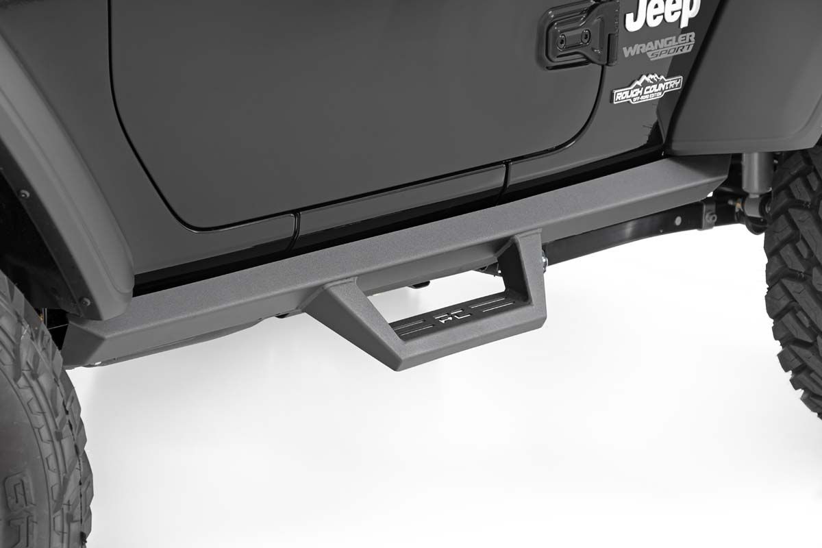 Rough Country Contoured Drop Steps | 2 Door | Jeep Wrangler JL 4WD (2018-2026)