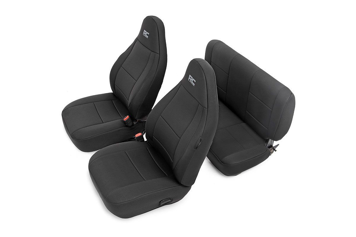 Rough Country Seat Covers | Front and Rear | Jeep Wrangler TJ 4WD (1997-2002)