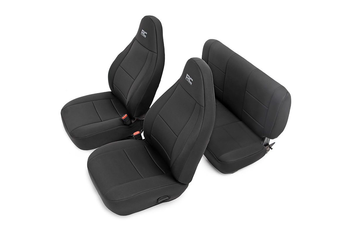 Rough Country Seat Covers | Front and Rear | Jeep Wrangler TJ (03-06)/Wrangler Unlimited (04-06)
