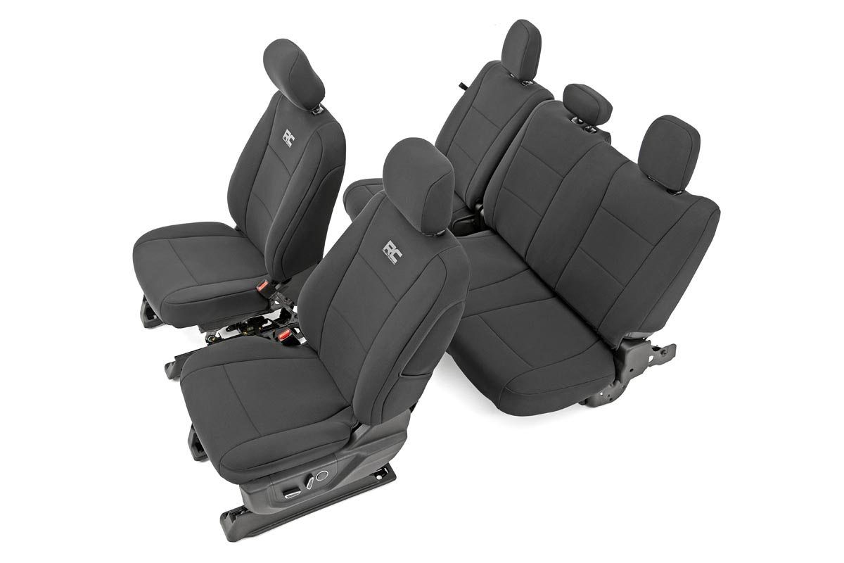 Rough Country Seat Covers | FR Bucket and RR Bench | Ford F-150/Lightning/F-250/F-350 (15-26)