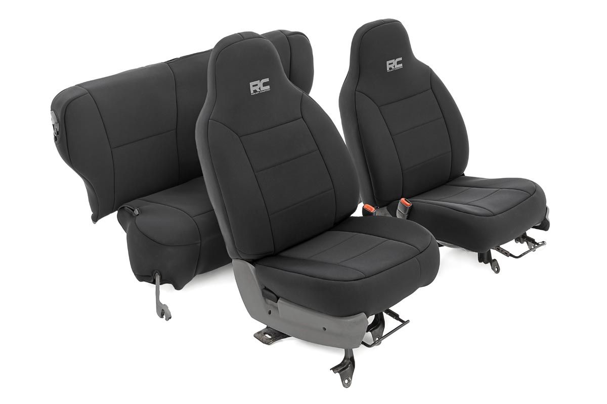 Rough Country Seat Covers | Non Detach Headrest FR and Rear | Jeep Cherokee XJ (84-96)