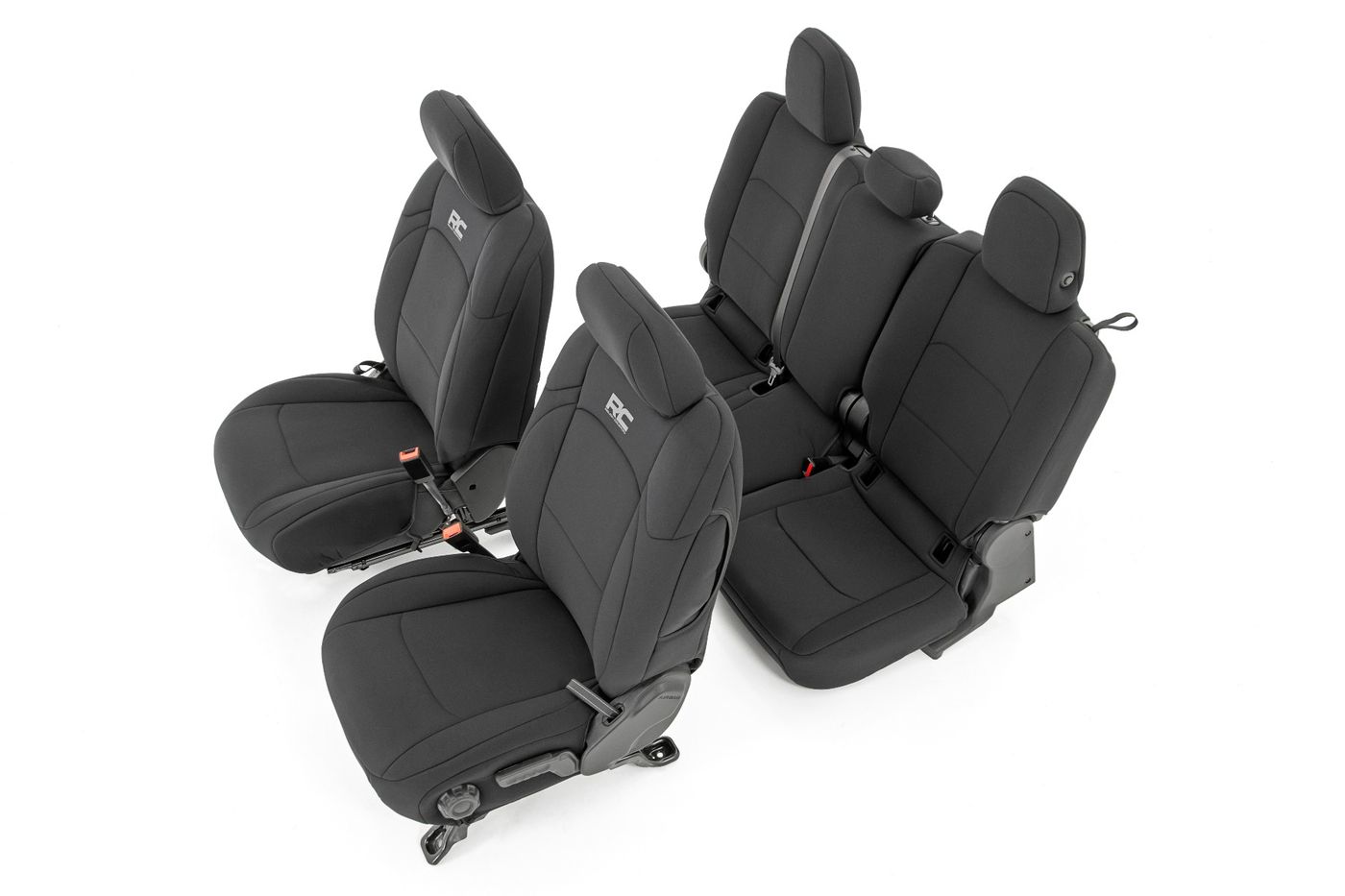 Rough Country Seat Covers | Front and RR No Cup Holder | Jeep Gladiator JT 4WD (2020-2026)