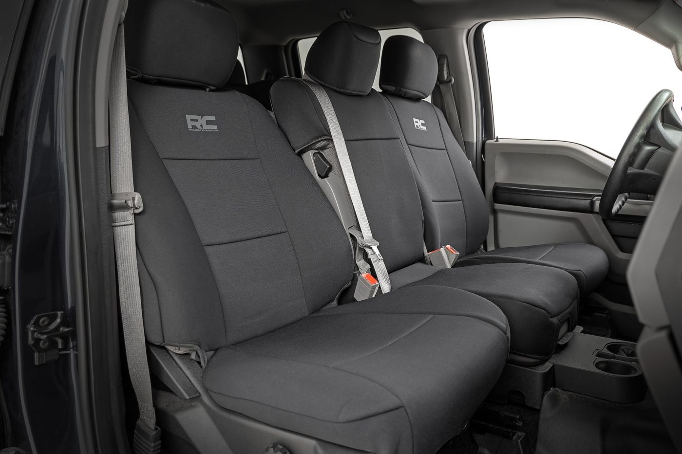Rough Country Seat Covers | FR Bench and RR Bench | Ford F-150/Lightning/F-250/F-350 (15-26)