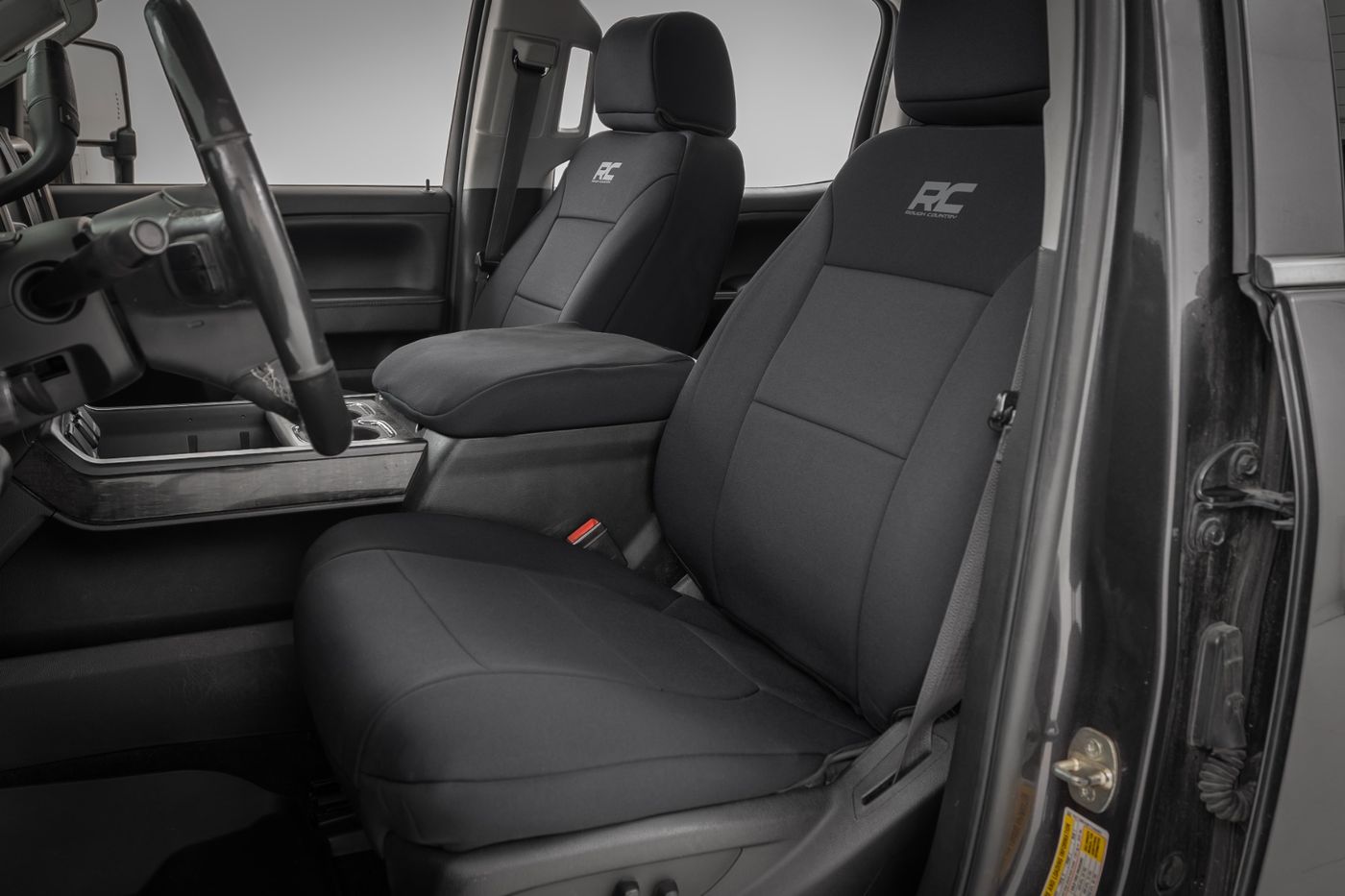 Rough Country Seat Covers | FR Bucket & RR 60/40 Bench | Chevy/GMC 2500HD/3500HD (14-26)