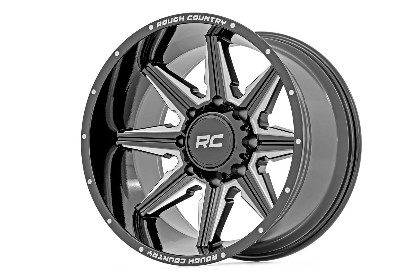 Rough Country Rough Country 91M Series Wheel | One-Piece | Gloss Black | 20x12 | 6x5.5 | -44mm