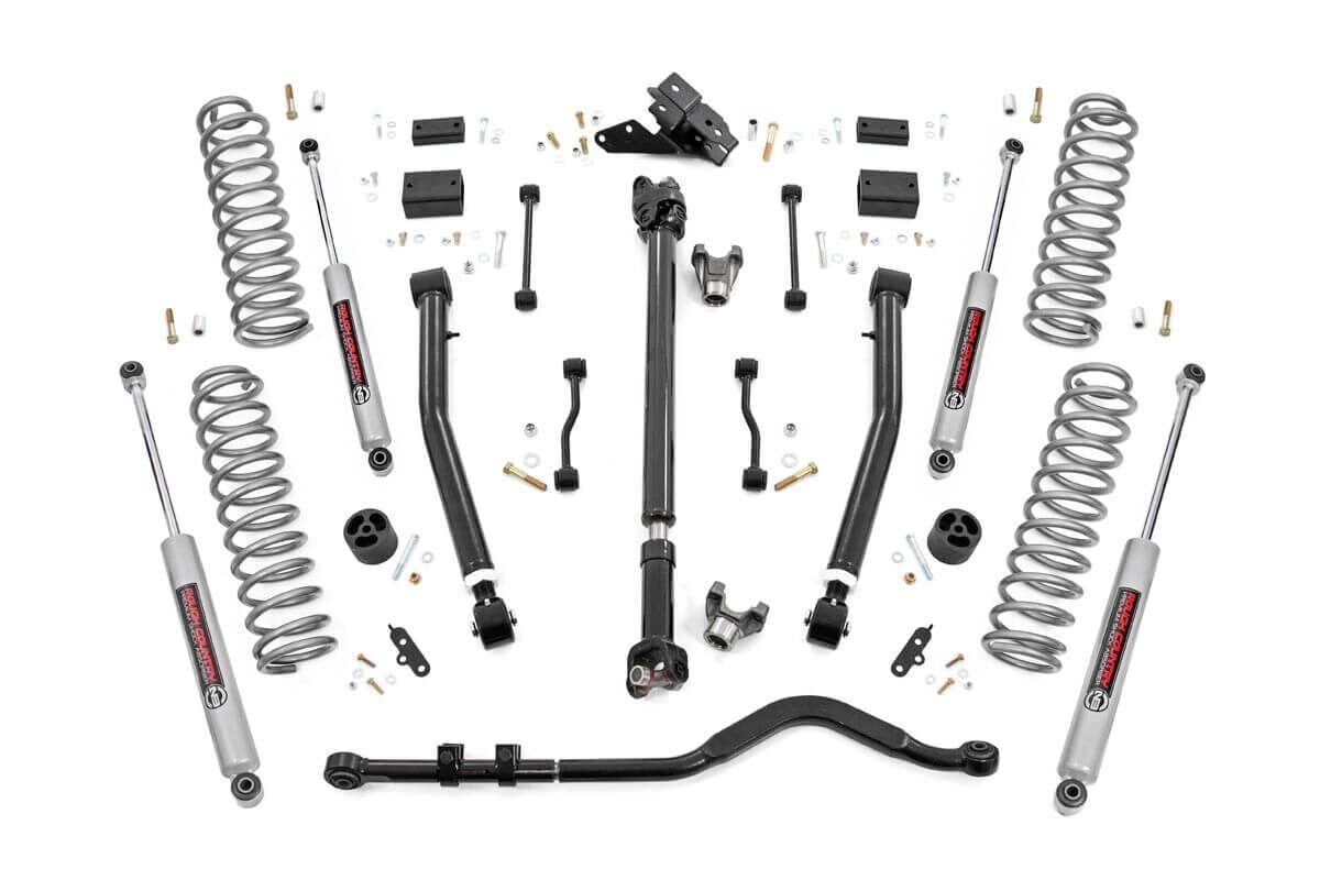 Rough Country 3.5 Inch Lift Kit | Adj Lower | FR D/S | Jeep Wrangler JL 4WD (2024-2026)