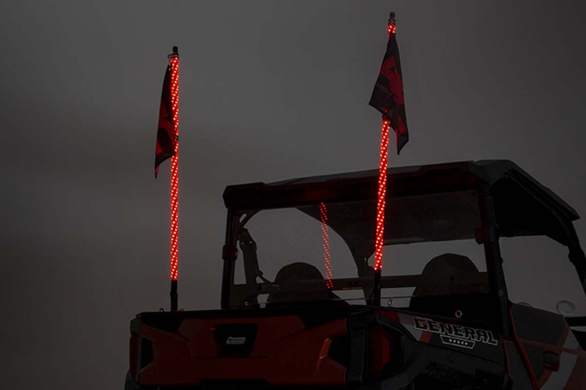 Rough Country Multi-Color LED | Whip | 4' Long | Pair