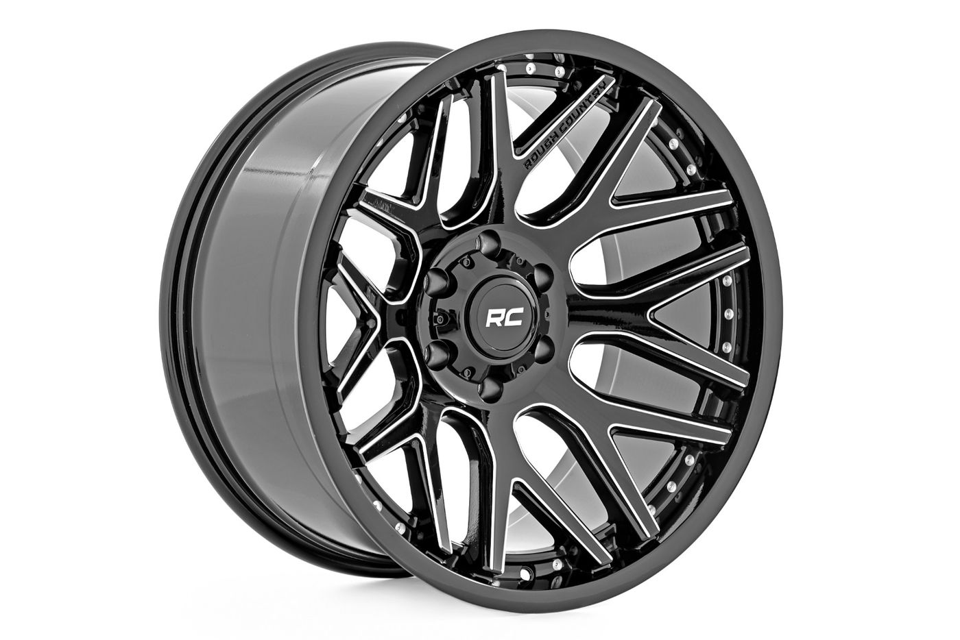 Rough Country Rough Country 95 Series Wheel | Machined One-Piece | Gloss Black | 20x10 | 6x5.5 | -25mm