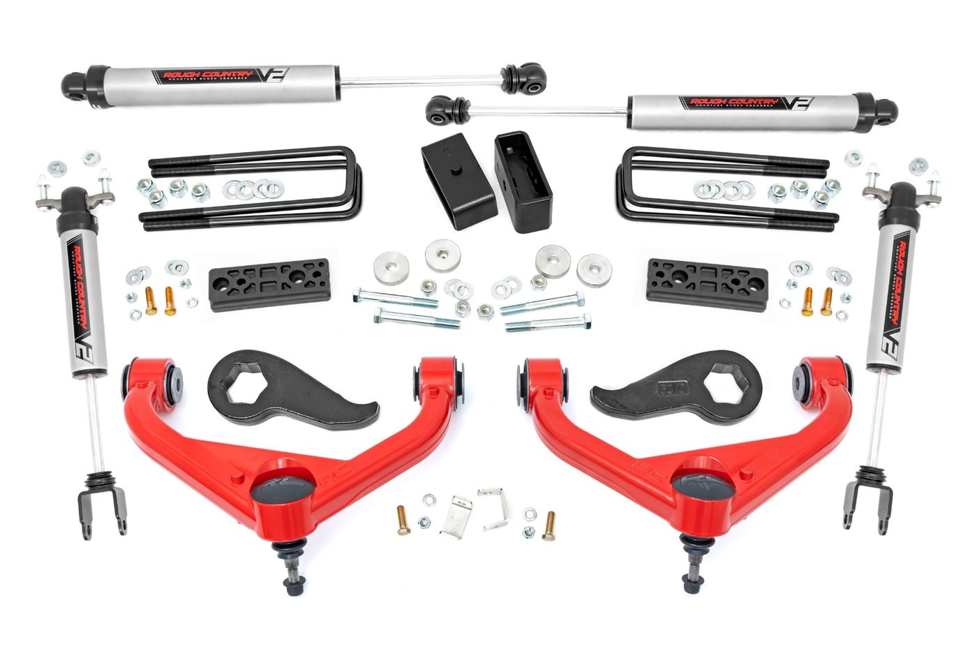 Rough Country 3 Inch Lift Kit | UCAs | V2 | Chevy/GMC Sierra 3500 HD/Silverado 3500 HD (20-26)