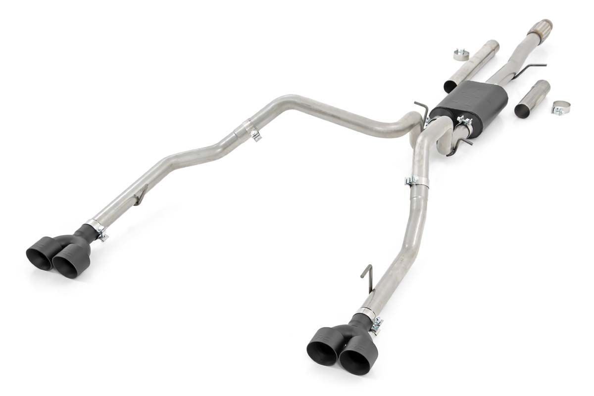 Rough Country Performance Exhuast | Stainless | Crew/Dbl | RR Exit | Chevy/GMC Sierra/Silverado 1500 (19-26)