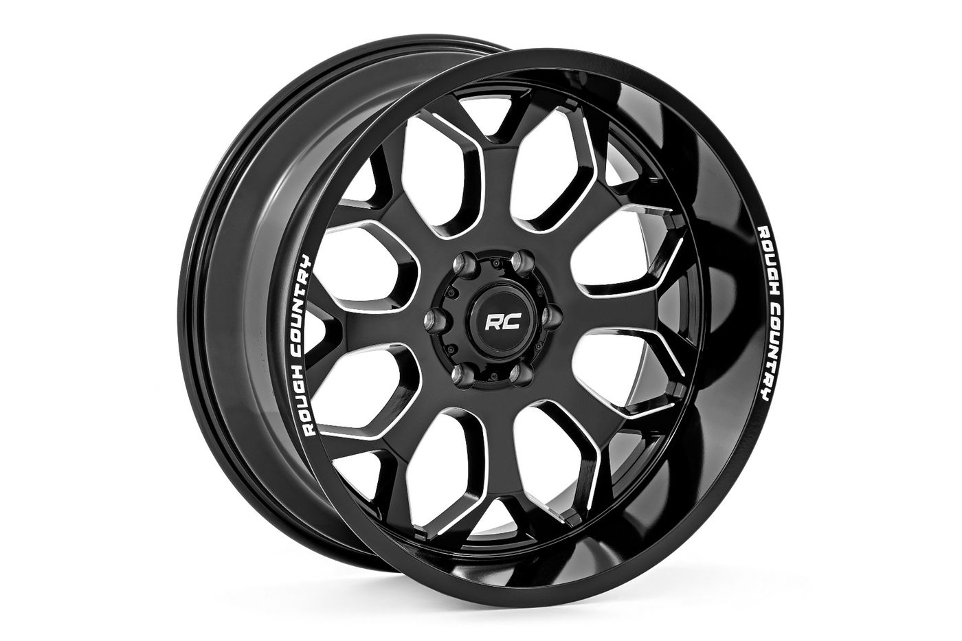 Rough Country Rough Country 96 Series Wheel | One-Piece | Gloss Black | 20x10 | 6x5.5 | -19mm