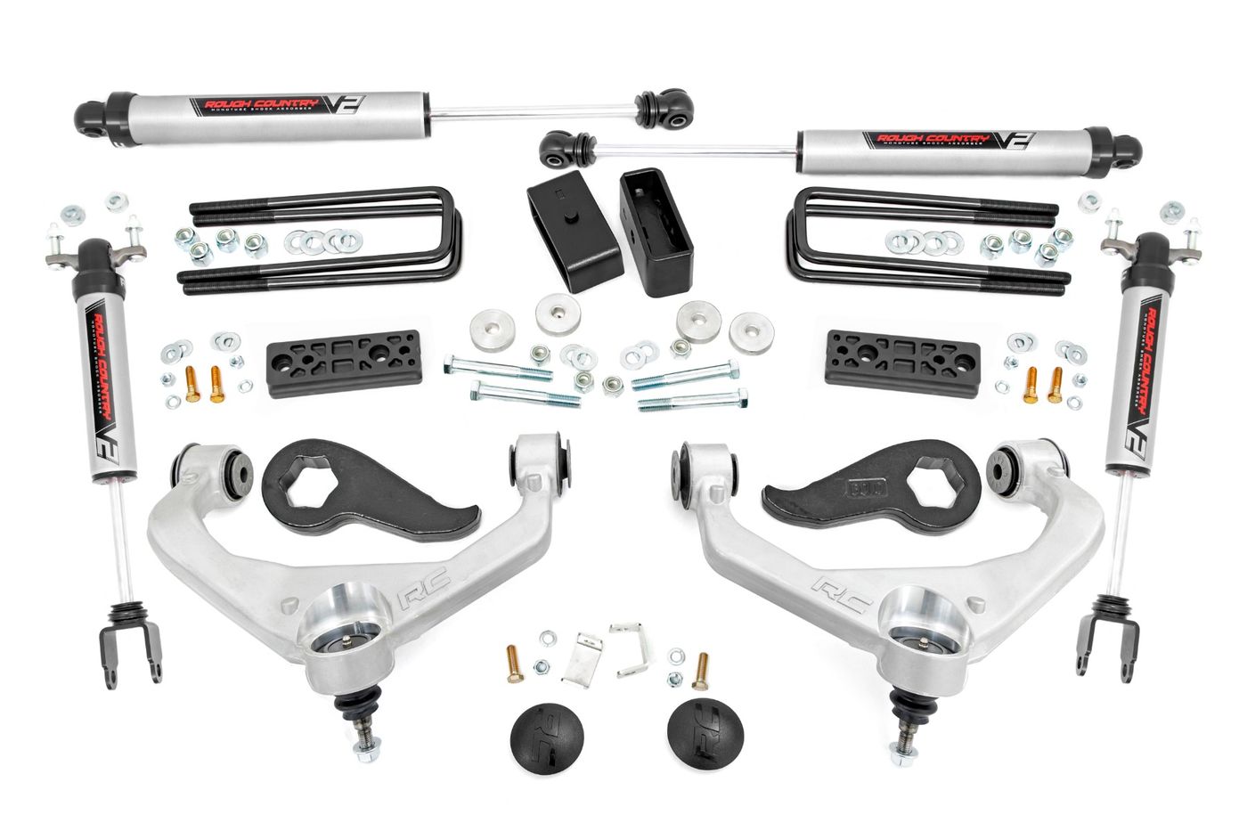 Rough Country 3 Inch Lift Kit | UCAs | V2 | w/ Overloads | Chevy/GMC 2500HD/3500HD (20-26)