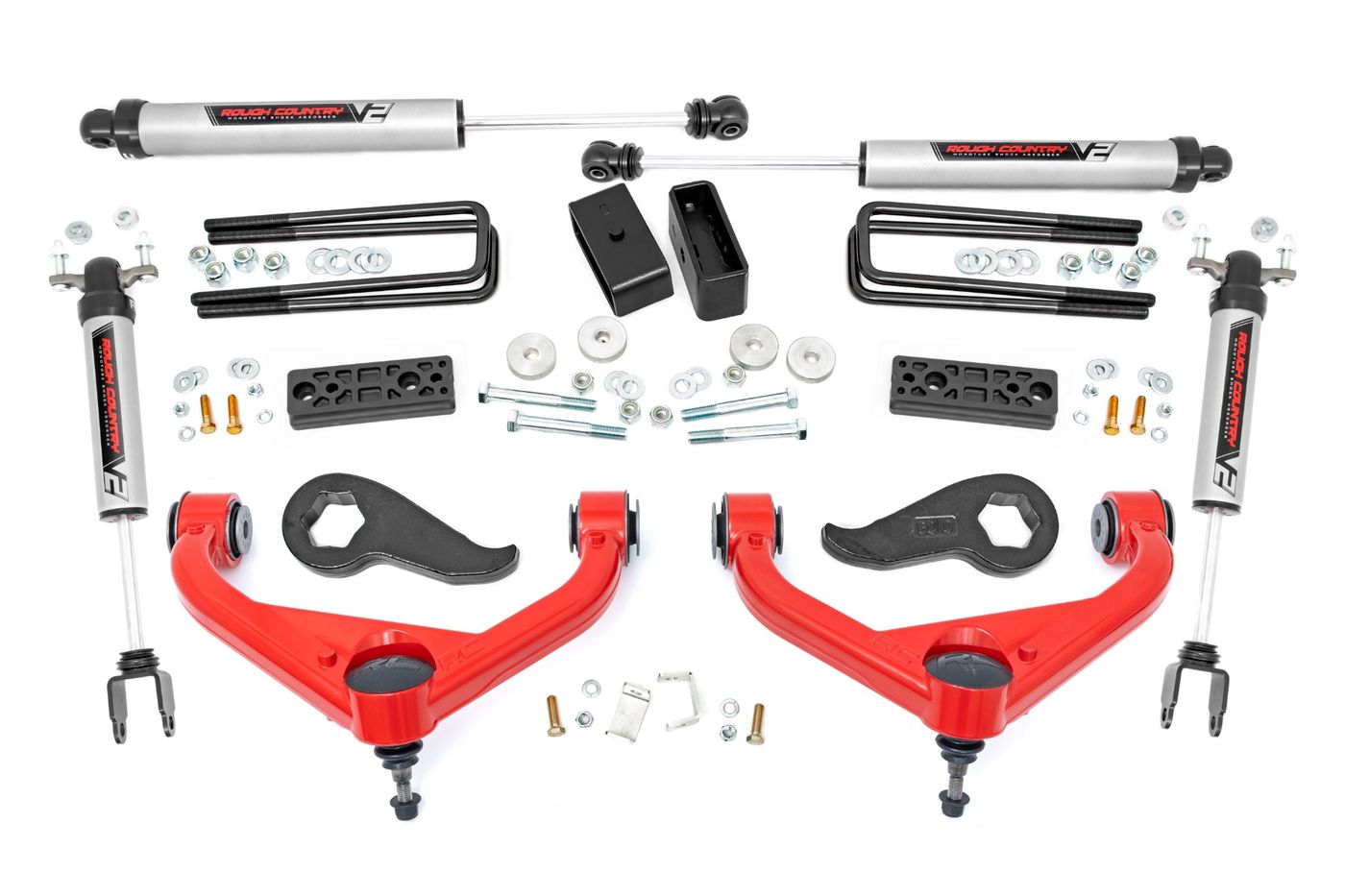Rough Country 3 Inch Lift Kit | UCAs | V2 | w/ Overloads | Chevy/GMC 2500HD/3500HD (20-26)