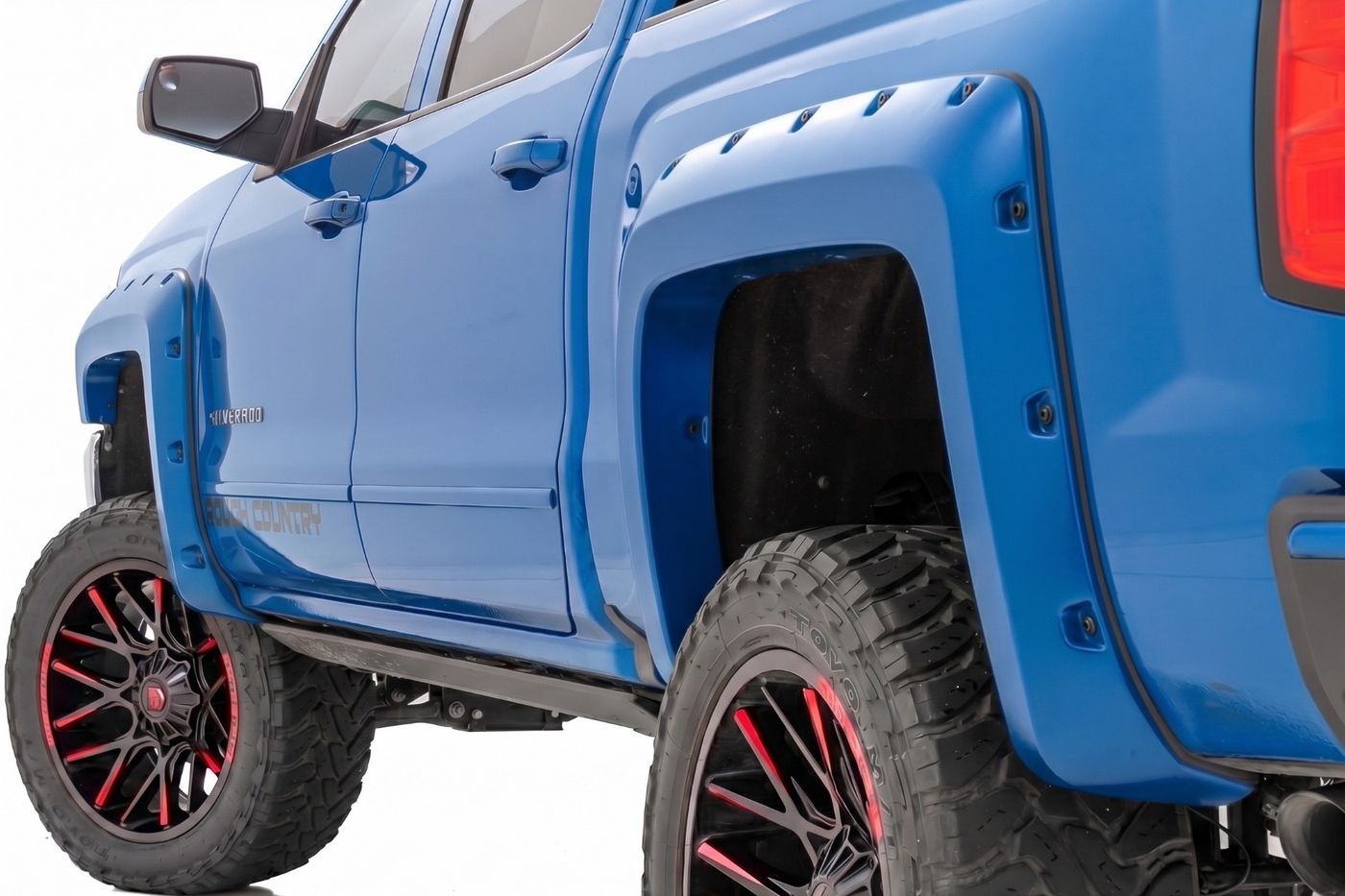 Rough Country Pocket Fender Flares | 6'7" & 8' Bed | GA0 Northsky Blue | Chevy Silverado 1500 (14-18)/2500HD