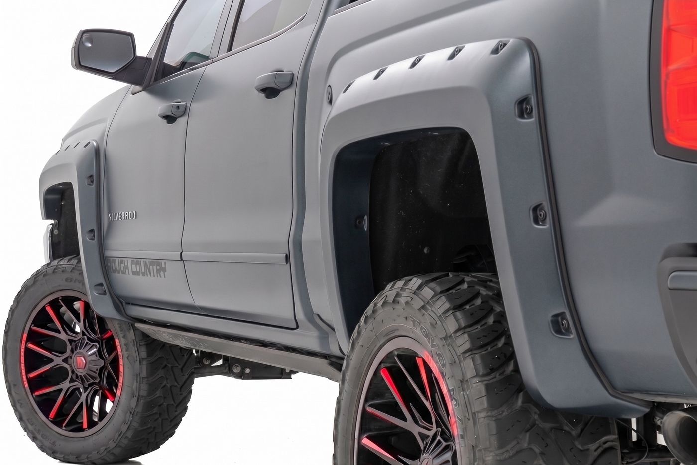 Rough Country Pocket Fender Flares | 6'7" & 8' Bed | GPA Graphite | Chevy Silverado 1500 (14-18)/2500HD