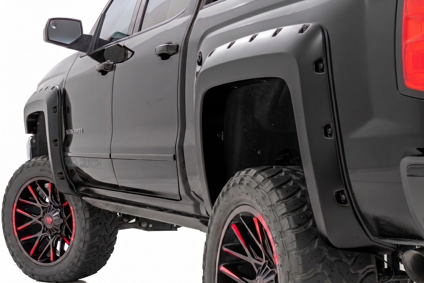 Rough Country Pocket Fender Flares | 5'9" Bed | GBA Black | Chevy Silverado 1500 (14-18 & Classic)