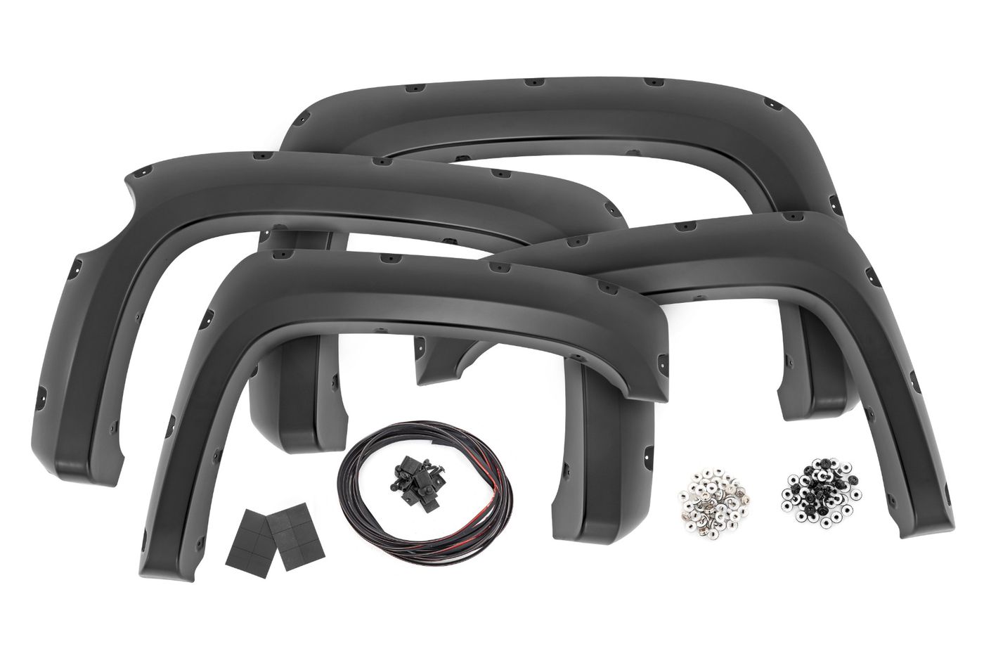 Rough Country Pocket Fender Flares | 5'9" Bed | GAZ Summit White | Chevy Silverado 1500 (07-13)