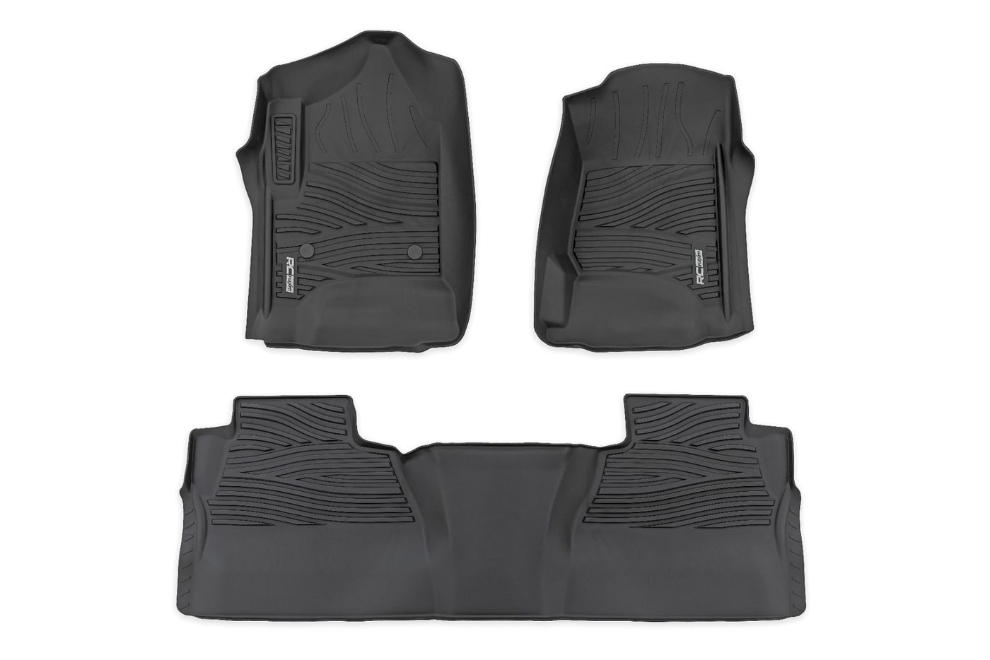 Rough Country Flex-Fit Floor Mats | FR & RR | FR Bucket | Crew | Chevy/GMC 1500/2500HD/3500HD 2WD/4WD