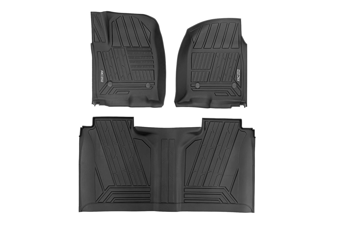 Rough Country Flex-Fit Floor Mats | FR & RR | FR Bucket | Crew | Chevy/GMC 1500/2500HD/3500HD (19-26)