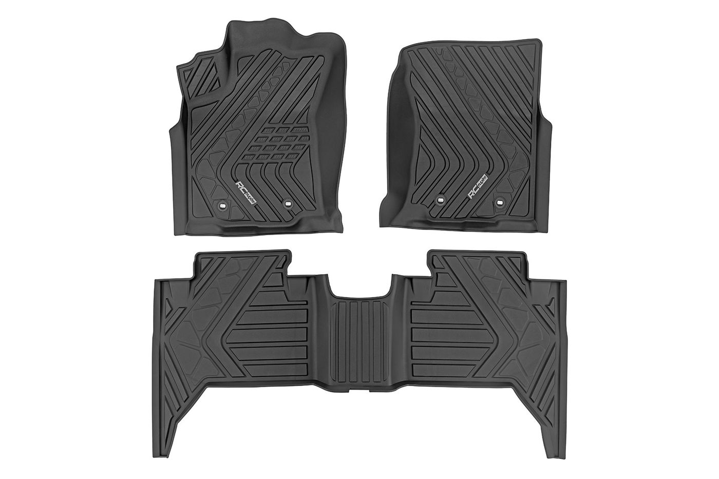 Rough Country Flex-Fit Floor Mats | Front and Rear | Toyota Tacoma 2WD/4WD (2016-2023)
