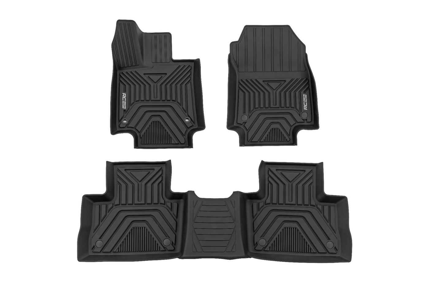 Rough Country Flex-Fit Floor Mats | Front & Rear | Toyota RAV4 2WD/4WD (2019-2025)