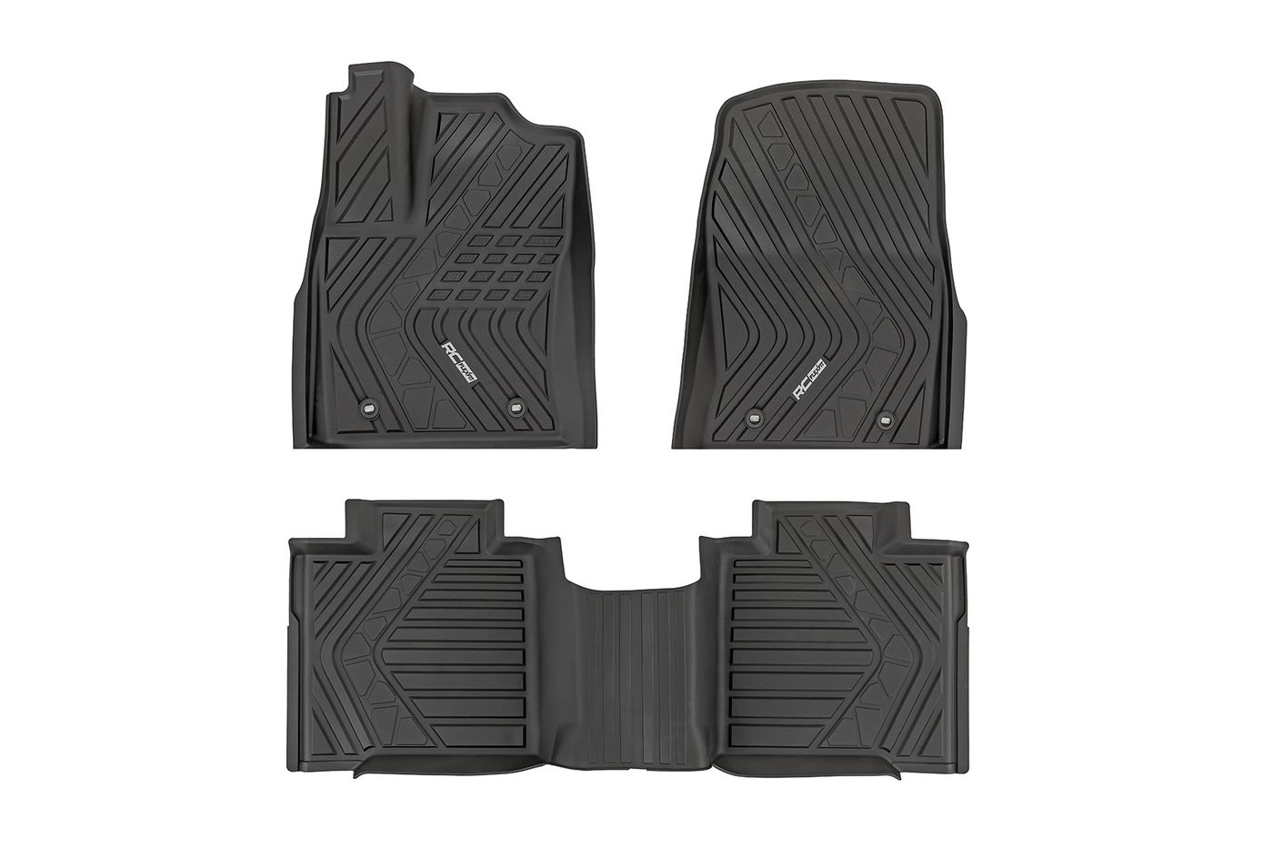 Rough Country Flex-Fit Floor Mats | FR & RR | CrewMax | Toyota Tundra 2WD/4WD (2022-2026)