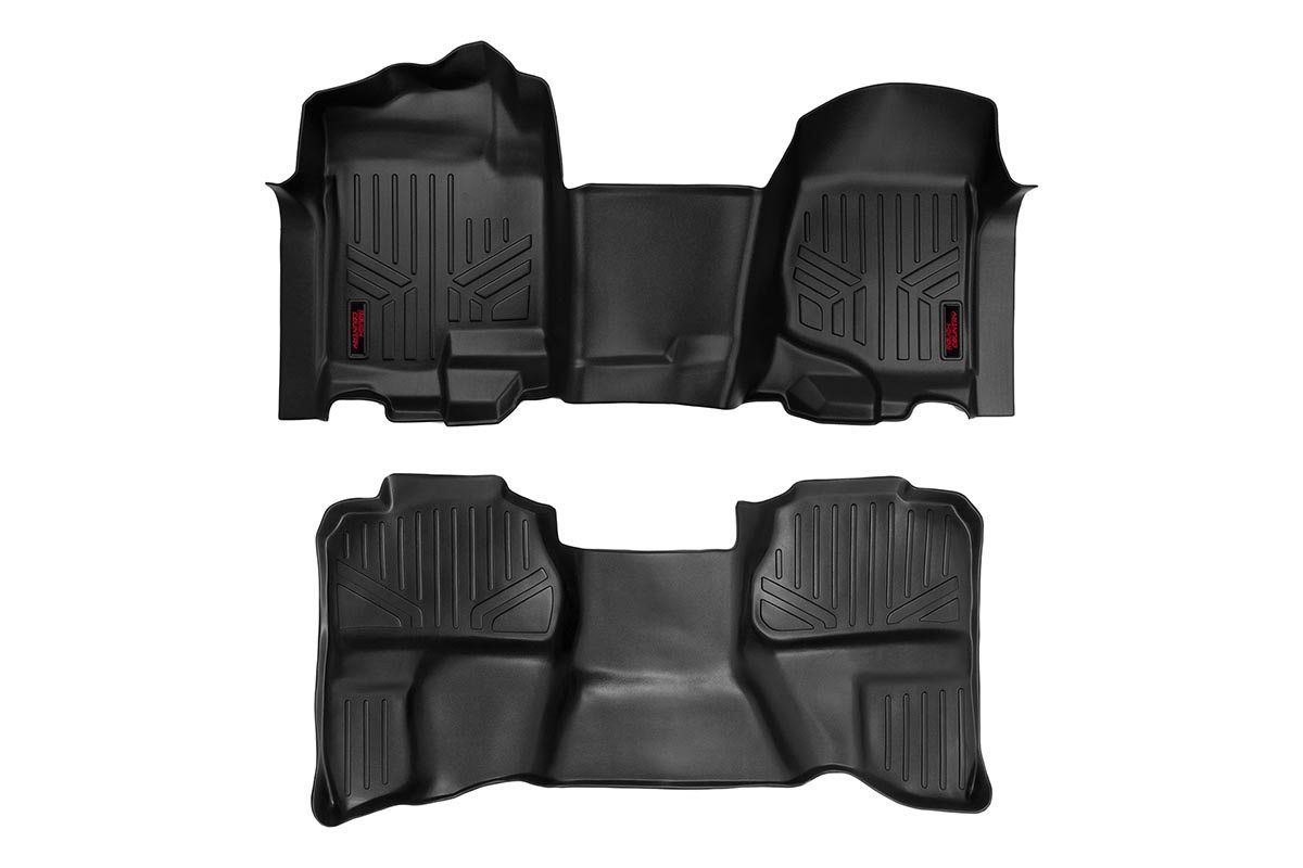 Rough Country Floor Mats | FR & RR | OV Hump | Ext Cb | Chevy/GMC 1500/2500HD (07-14)