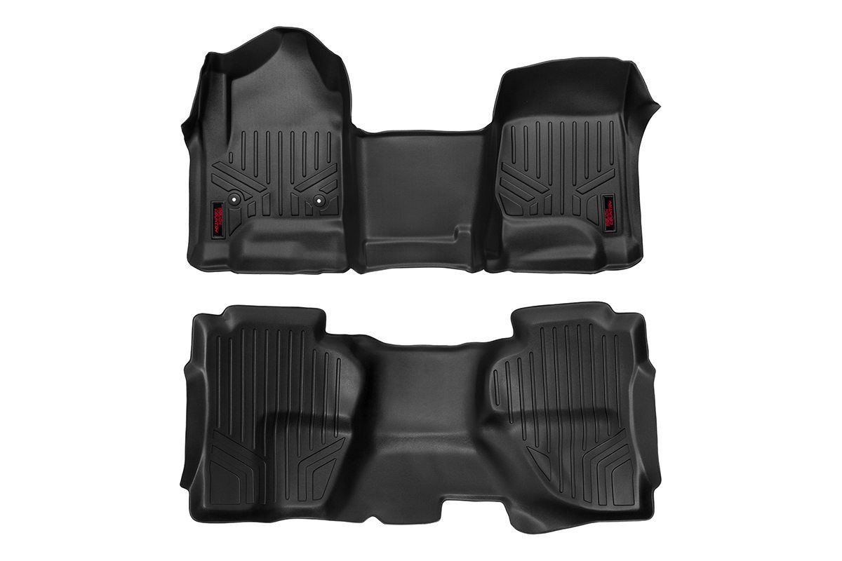 Rough Country Floor Mats | FR & RR | OV Hump | Ext Cb | Chevy/GMC 1500/2500HD/3500HD 2WD/4WD