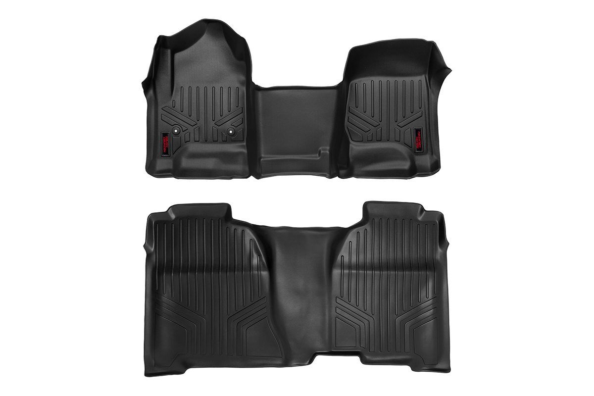 Rough Country Floor Mats | FR & RR | OV Hump | Crew | Chevy/GMC 1500/2500HD/3500HD 2WD/4WD