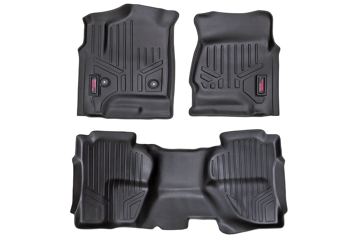 Rough Country Floor Mats | FR & RR | Ext Cab | Chevy/GMC 1500/2500HD/3500HD 2WD/4WD