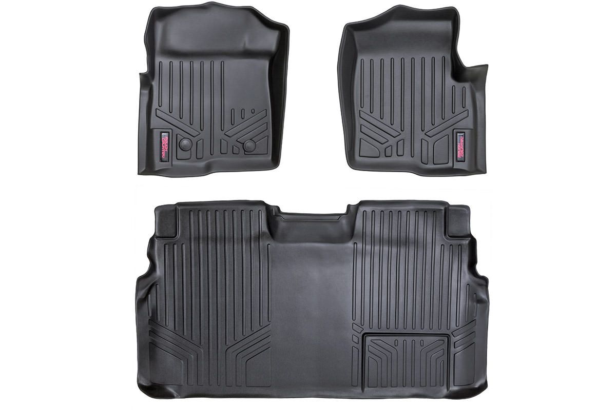 Rough Country Floor Mats | FR & RR | 2 Ret Hook | Ford F-150 2WD/4WD (2011-2014)