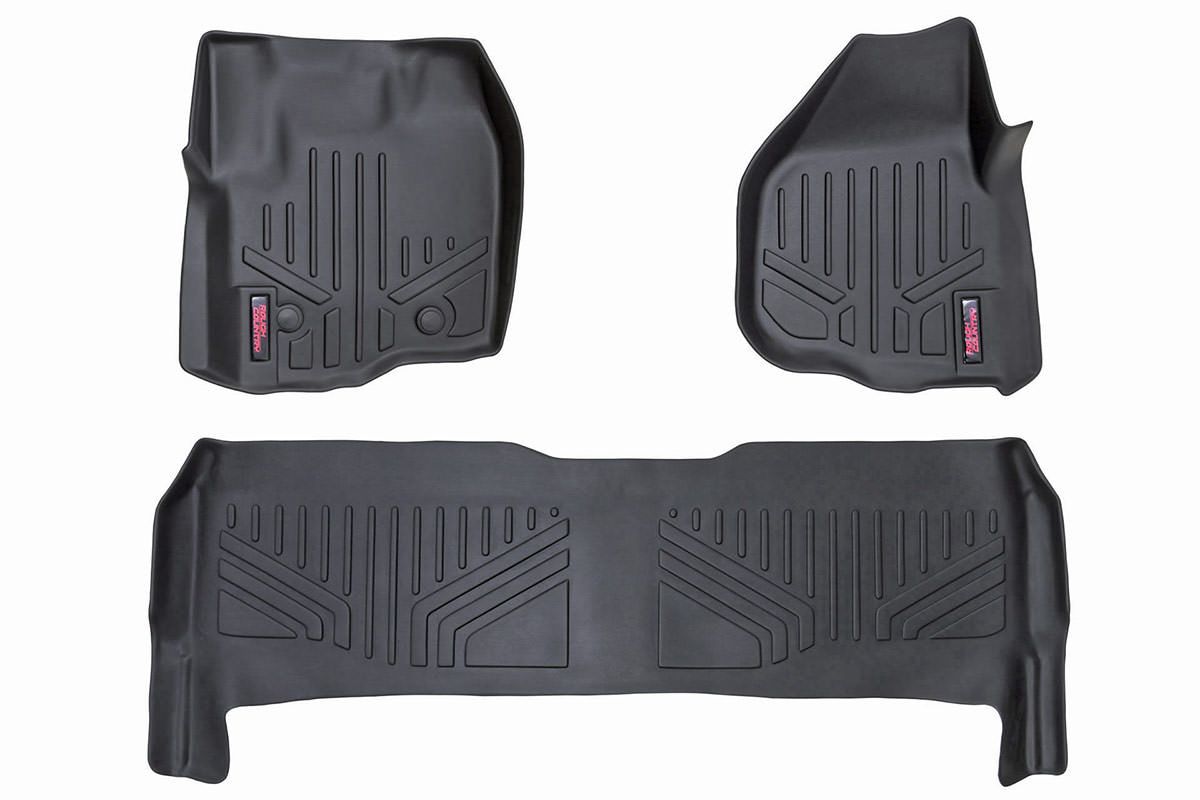 Rough Country Floor Mats | FR & RR | Raised FR Pedal | Ford F-250/F-350 Super Duty (12-16)